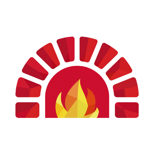 Icona rossa del forno a legna tradizionale della Pizzeria Anima e Cori