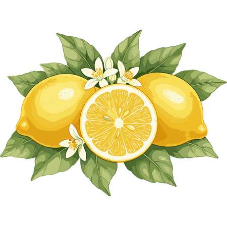 Disegno di limoni freschi siciliani per la Trattoria Anima e Cori